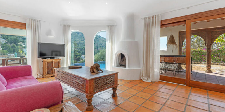 Extraordinary Ibiza style villa in Moraira El Portet – Living room – ID: 5500001 - Architect Joaquín Lloret