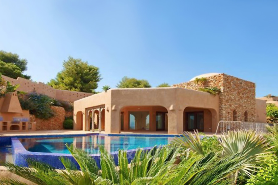 Ibiza style villa with sea views in Moraira El Portet