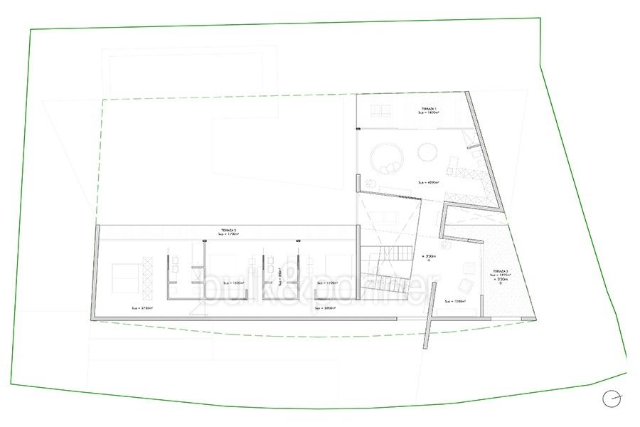 Moderne Design Luxusvilla in Benidorm Sierra Dorada - Grundriss Obergeschoss - ID: 5500052