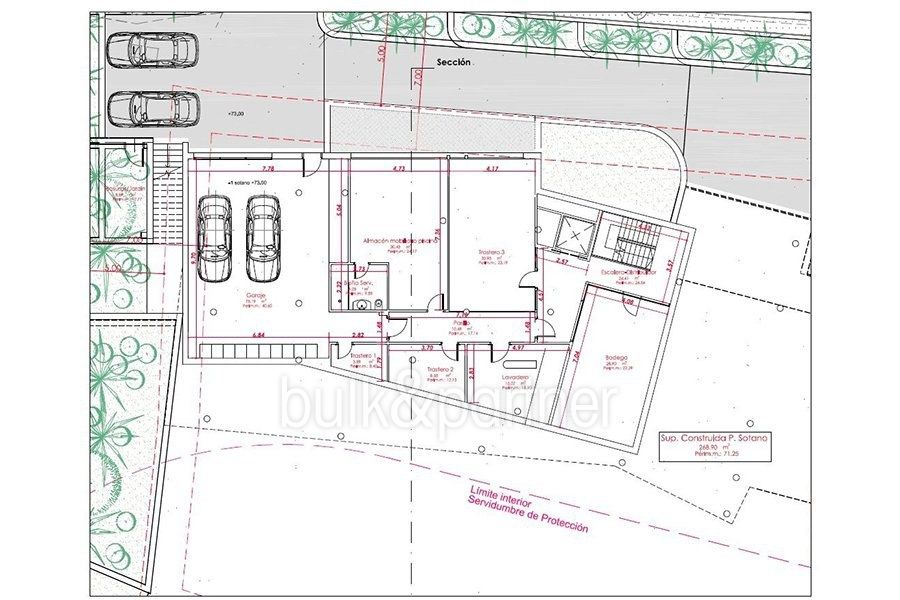 Exclusive first line luxury villa in Altéa Campomanes - Floor plan basement - ID: 5500659 - Architect David Montés López