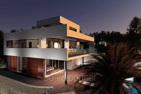 Moderna propiedad de lujo en Moraira El Portet - De noche - ID:5500658 - Arquitecto Joaquín Lloret