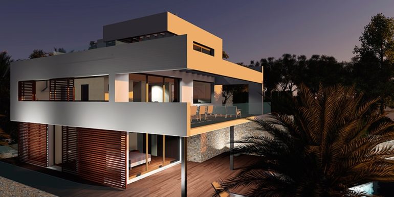 Moderne Luxusvilla in Moraira El Portet - Bei Nacht - ID: 5500658 - Architekt Joaquín Lloret