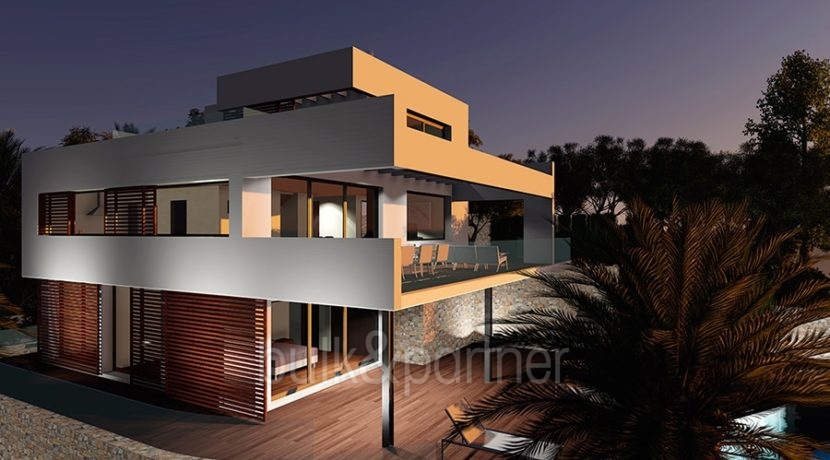 Modern luxury property in Moraira El Portet - By night - ID: 5500658 - Architect Joaquín Lloret