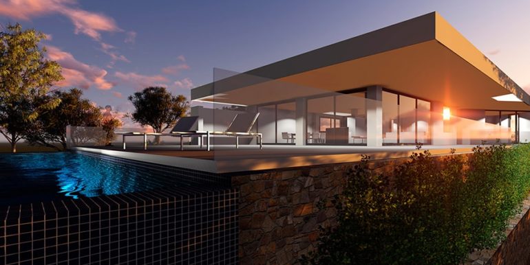 Villa de lujo de nueva construccion con vistas al mar en Moraira Pla del Mar - Piscina sin fin - ID: 5500656 - Arquitecto Joaquín Lloret