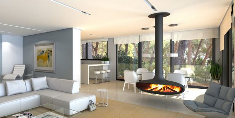 New build sea front luxuy villa in Moraira El Portet - Living area - ID: 5500657 - Architect Joaquín Lloret