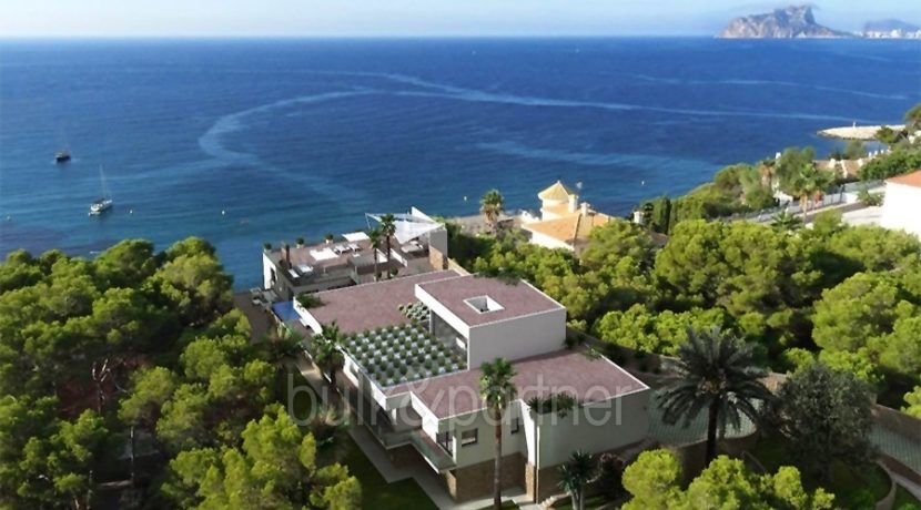 Neubau Luxusvilla direkt am Meer in Moraira El Portet - Meerblick - ID: 5500657 - Architekt Joaquín Lloret