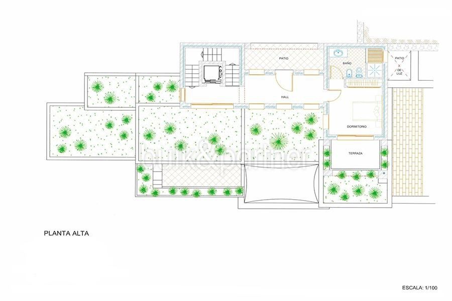 New ibizan style luxury villa in Moraira El Portet - Floor plan top floor - ID 5500011 - Architect Joaquín Lloret