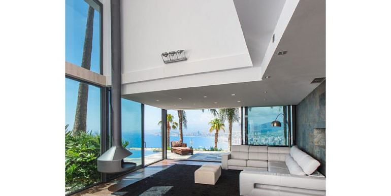 Modern luxury design villa Benidorm Sierra Dorada - Livingroom with fireplace - ID: 5500052