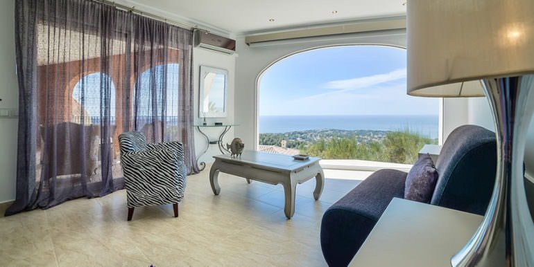 Luxusvilla in bester Lage mit atemberaubendem Meerblick in Moraira Coma de los Frailes - Schlafzimmer mit Meerblick - ID: 5500661