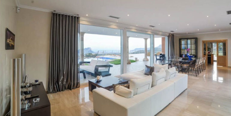 Luxury property with breathtaking sea views in Moraira Coma de los Frailes - Living area with sea views - ID: 5500661