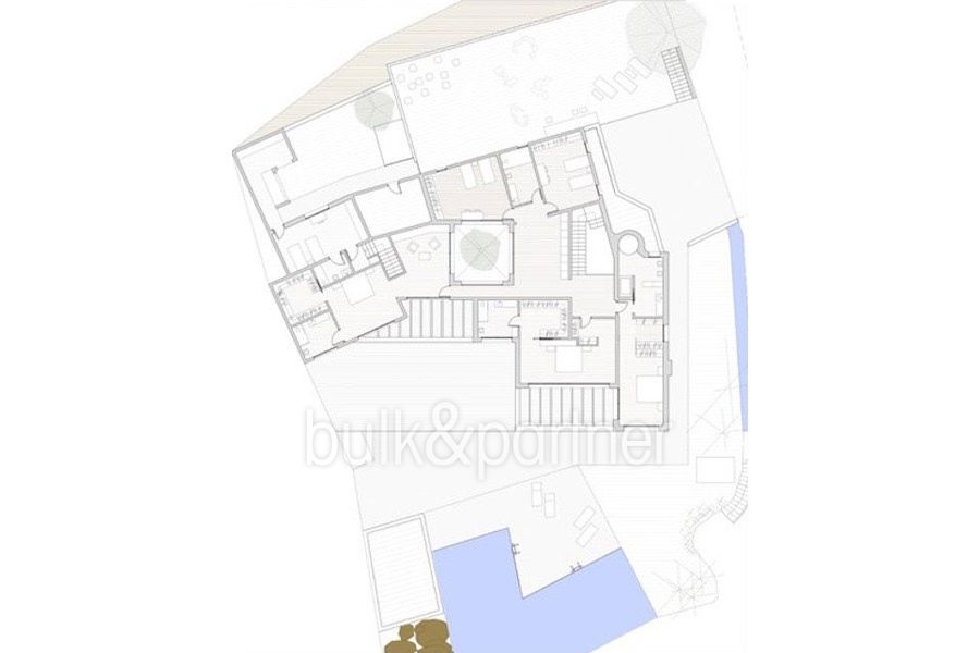 New luxury villa in sea front in Benissa Les Bassetes - Floor plan top floor - ID: 5500664