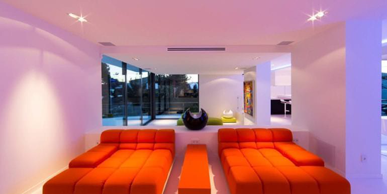 New villa in minimalist style with sea views in Moraira El Portet - Living area - ID: 5500633 - Architect Carlos Gilardi (Equipo Digitalarq S.L.) - Photographer: Michael van Oosten