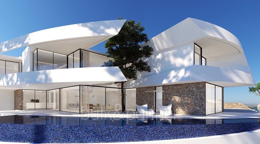Design villa with sea views in Altea Hills - Villa and pool terrace - ID: 5500667 - Architect Ramón Gandia Brull (RGB Arquitectos)