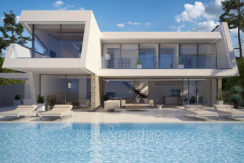 Luxury villa with perfect sea views in Moraira Benimeit - Front and pool terrace - ID: 5500670 - Architect Ramón Gandia Brull