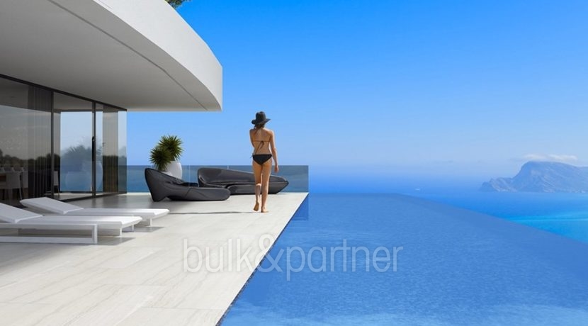 Luxury villa with stunning sea views in Altea Hills - Pool terrace and sea views - ID: 5500669 - Architect Ramón Gandia Brull (RGB Arquitectos)