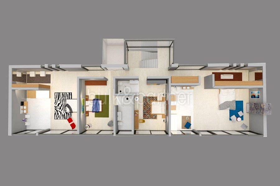Exclusive first line luxury villa in Altéa Campomanes - 3D plan top floor - ID: 5500659