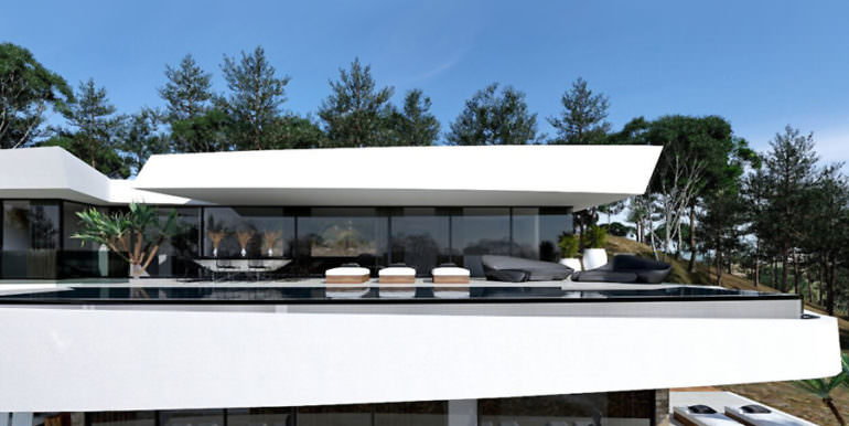 Villa de lujo con impresionantes vistas al mar en Altéa Hills - Fachada, piscina y terrazas - ID: 5500669 - Arquitecto Ramón Gandia Brull (RGB Arquitectos)