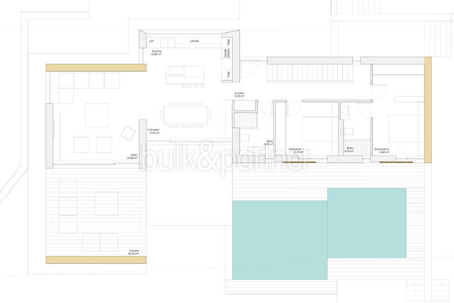 Modern design luxury villa in Moraira Moravit - Floor plan ground floor - ID: 5500684 - Architect Ramón Esteve Estudio
