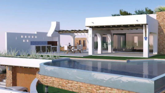 Ibizenkische Luxusvilla in Toplage in Moraira Portichol/Club Náutico - Pool Terrasse und Grillplatz - ID: 5500691 - Architekt Joaquín Lloret