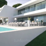 Luxury villa with perfect sea views in Moraira Benimeit - Pool terrace and villa - ID: 5500670 - Architect Ramón Gandia Brull (RGB Arquitectos)