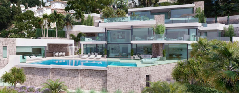 First line luxury villa with private beach access in Moraira Cap Blanc - Villa frontal - ID: 5500694