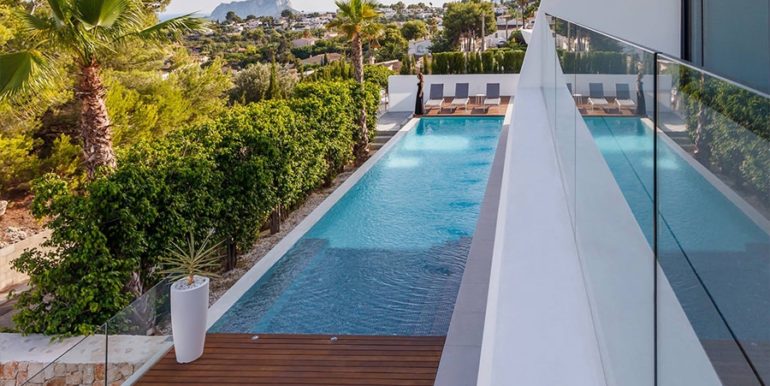 Luxury villa with beautiful sea views in Moraira Benimeit - Pool terrace - ID: 5500671 - Architect Ramón Gandia Brull (RGB Arquitectos)
