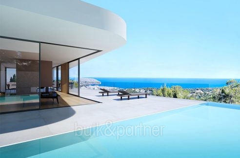 Luxusvilla mit unglaublichem Meerblick in Moraira Benimeit - Pool Terrasse Meerblick - ID: 5500697 - Architekt CÍRCULOAZUL