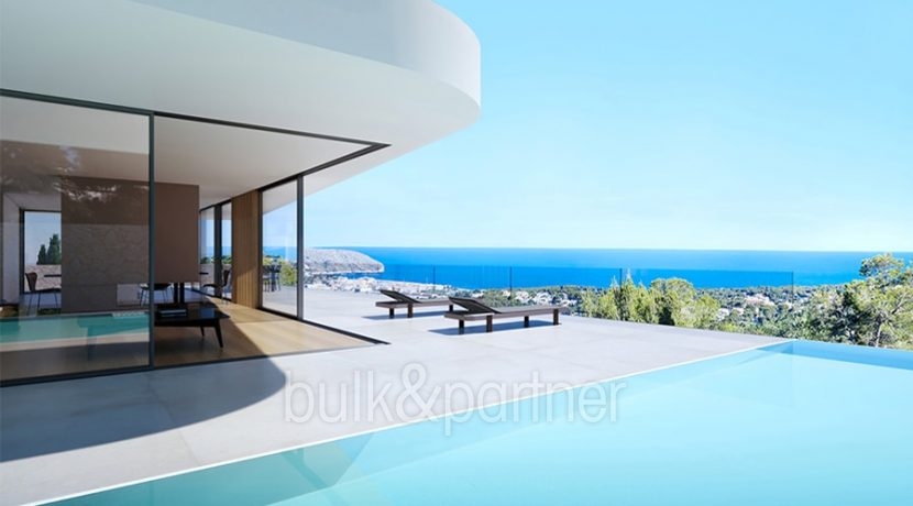 Luxusvilla mit unglaublichem Meerblick in Moraira Benimeit - Pool Terrasse Meerblick - ID: 5500697 - Architekt CÍRCULOAZUL