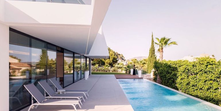 Luxusvilla mit schönem Meerblick in Moraira Benimeit - Terrasse und Pool - ID: 5500671 - Architekt Ramón Gandia Brull (RGB Arquitectos)