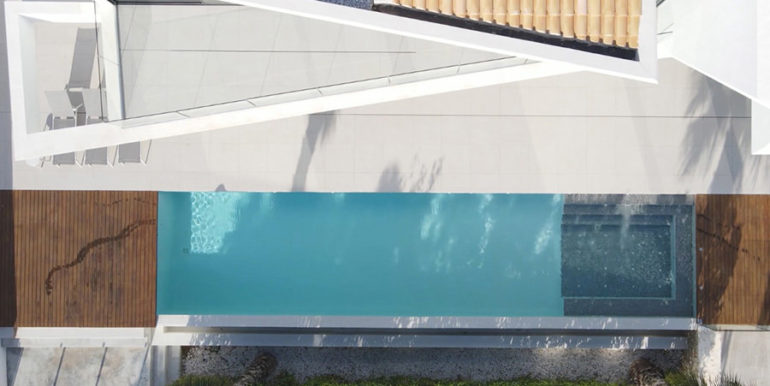 Luxusvilla mit schönem Meerblick in Moraira Benimeit - Pool von oben - ID: 5500671 - Architekt Ramón Gandia Brull (RGB Arquitectos)