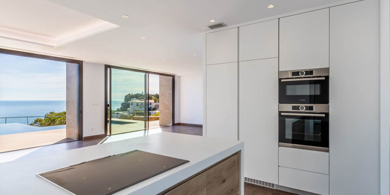 Luxury new build villa in Jávea Balcón al Mar - Open design kitchen with sea views - ID: 5500698