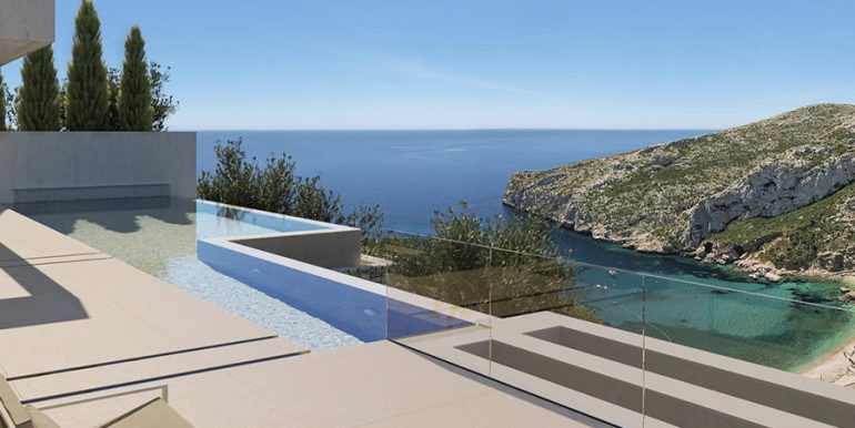 Große Luxusvilla mit Blick auf die Bucht in Jávea Granadella - Pool Terrasse mit Blick auf die Bucht - ID: 5500701