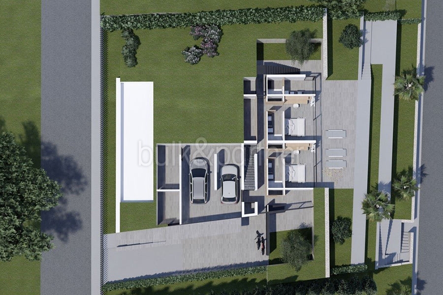 Design-Luxusvilla mit Meerblick in Moraira El Portet - 3D Plan Untergeschoss - ID: 5500702