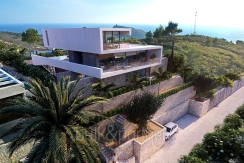 Design-Luxusvilla mit Meerblick in Moraira El Portet - Gesamte Villa - ID: 5500702