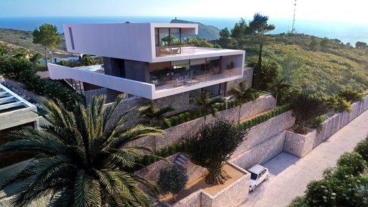 Design-Luxusvilla mit Meerblick in Moraira El Portet - Gesamte Villa - ID: 5500702