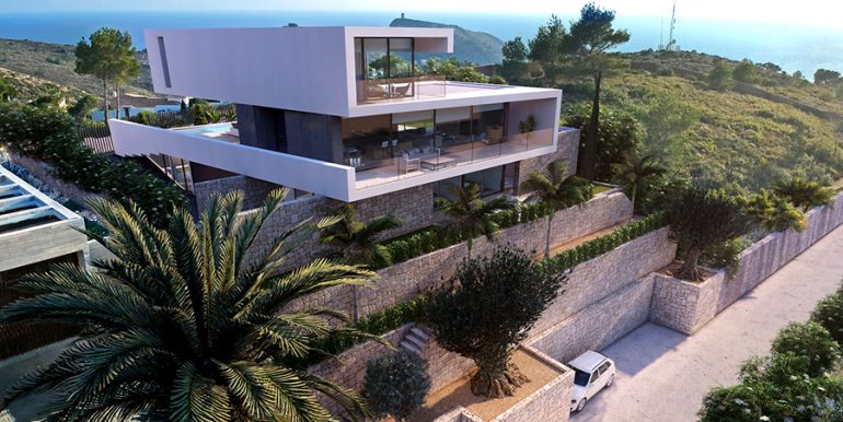 Design-Luxusvilla mit Meerblick in Moraira El Portet - Gesamte Villa - ID: 5500702