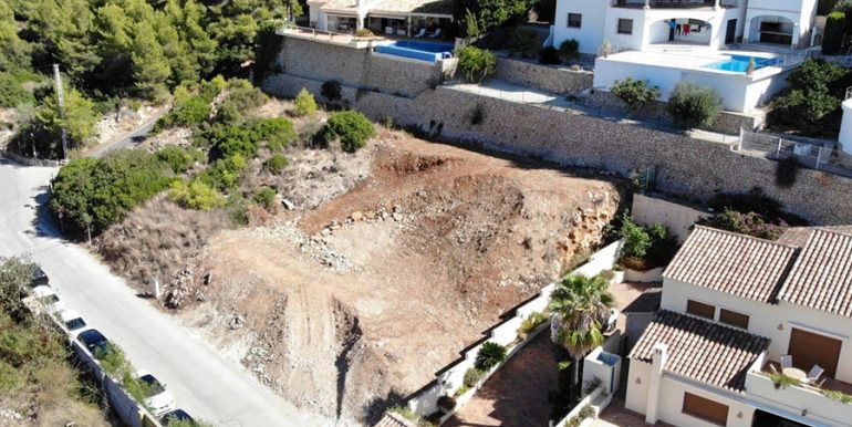Project for an Ibiza style villa in a prime location with sea views in Moraira El Portet - Plot - ID: 5500704