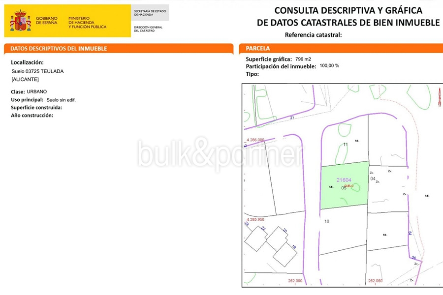 Project for an Ibiza style villa in a prime location with sea views in Moraira El Portet - Plot plan - ID: 5500704