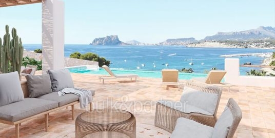 Project for an Ibiza style villa with sea view in Moraira El Portet