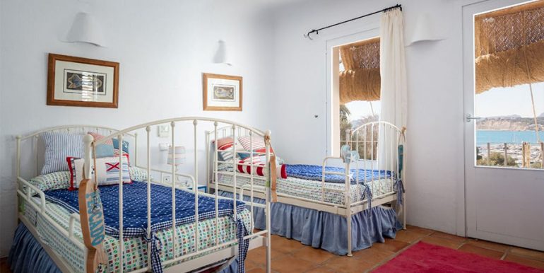 Einzigartige Villa im Ibiza-Style mit Meerblick in Moraira Portichol/Club Náutico - Schlafzimmer mit Meerblick - ID: 5500705 - Architekt Joaquín Lloret