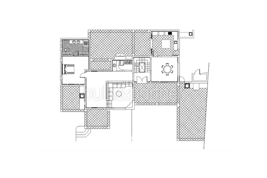 Einzigartige Villa im Ibiza-Style mit Meerblick in Moraira Portichol/Club Náutico - Grundriss Erdgeschoss - ID: 5500705 - Architekt Joaquín Lloret