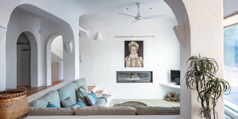 Einzigartige Villa im Ibiza-Style mit Meerblick in Moraira Portichol/Club Náutico - Wohnbereich mit fantastischem Meer- und Panoramablick - ID: 5500705 - Architekt Joaquín Lloret