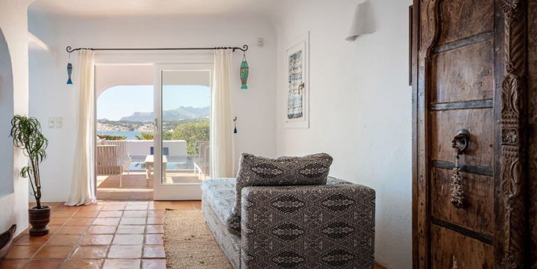 Einzigartige Villa im Ibiza-Style mit Meerblick in Moraira Portichol/Club Náutico - Wohnbereich mit fantastischem Meer- und Panoramablick - ID: 5500705 - Architekt Joaquín Lloret
