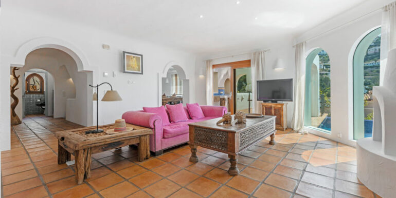 Aussergew&ouml;hnliche Ibiza-Style Villa in Moraira El Portet - Wohnzimmer - ID: 5500001 - Architekt Joaqu&iacute;n Lloret