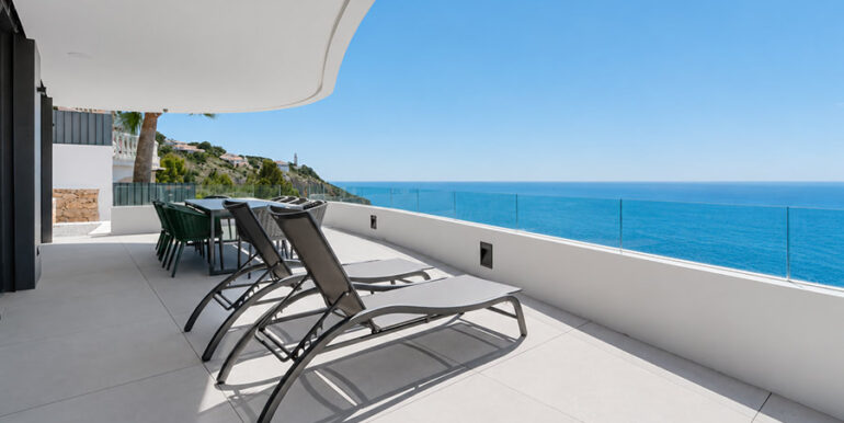 Luksusowa rezydencja w pierwszej linii brzegowej w Jávea Ambolo - Taras z widokiem na morze - ID: 5500672 - Architekt POM Architectos
